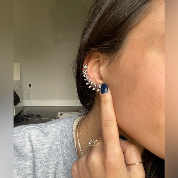 Set of silver and gold earring / ear cuff - Picture 4 of 4